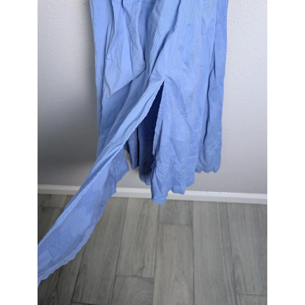 Free People Dress Womens S Blue Long Wrap Dress Strappy Square Neck Cotton - Picture 8 of 11